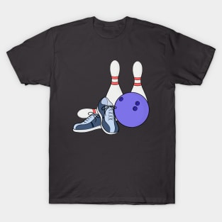 Pins ball and shoes for bowling T-Shirt